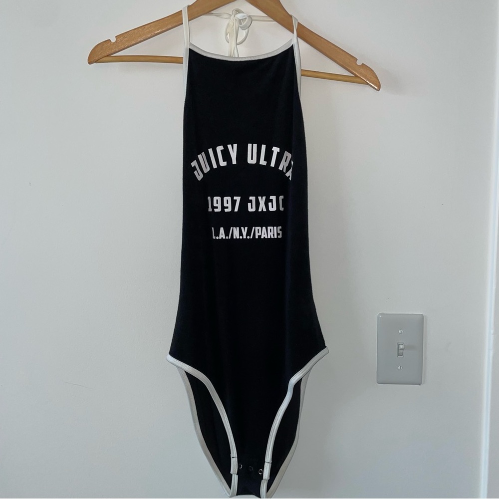 Juicy Couture Textured Open Back Bodysuit